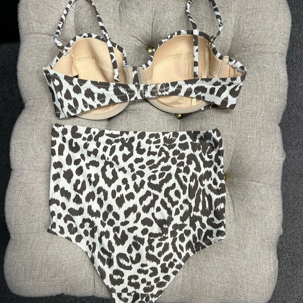 J.Crew two piece set. Top size 32D and high rise bottoms are XS.